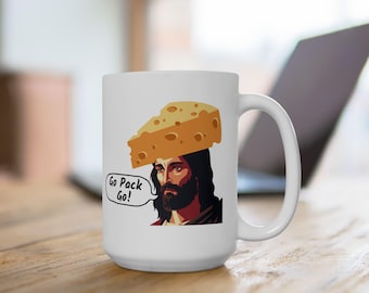 Wisconsin Packers Ceramic Mug, Cheesehead Football Fan Gift