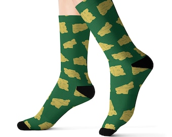 Green Bay Cheese Socks sublimation socks | Green Yellow Football Fan Novelty