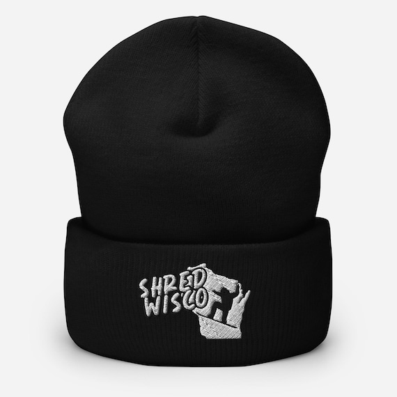 Shred Wisco Cuffed Beanie, Wisconsin, Snowboard, Ski, ski gift, winter, hat