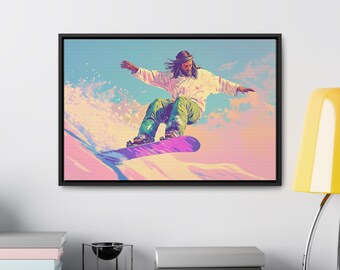 Jesus Snowboarding Gallery Canvas, Religious Wall Art, Horizontal Frame Print, Christian Home Decor, Religious Gift, Bible Decor