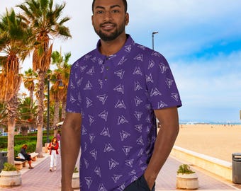 Dark Purple Shaka Unisex Polo Shirt, Snowboarding, Skate, Surf Shirt, Ski Shirt, Snowboard Shirt, ski gift, snowboard gift, surf gift