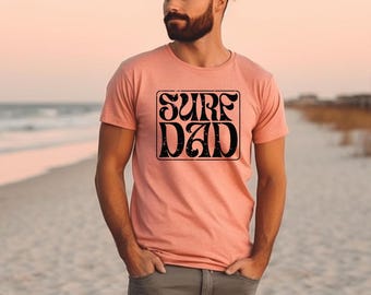 Surf Dad large logo T Shirt, Beach Lover Gift, Surfing Graphic Tee, Father's Day Present, Dad t shirt, dad gift