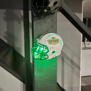 2 Pack mini Football Helmet multi color Led light W/remote Floating Wall Mount *Helmets not included**, display, mount, helmet, man cave,
