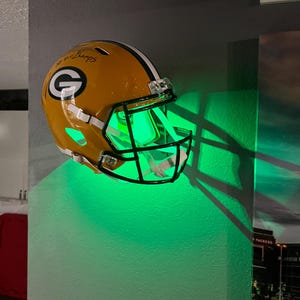 FULL SIZE Football Helmet multi colored Led light W/remote Floating Wall Mount **helmet not included**, display, mount, helmet, man cave,