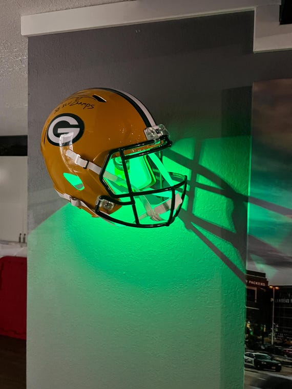 FULL SIZE Football Helmet multi colored Led light W/remote Floating Wall Mount **helmet not included**, display, mount, helmet, man cave,