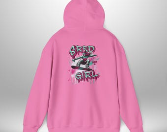 Snowboard Graffiti Hoodie, Shred Like a Girl, Women's Winter Sports Sweatshirt, Street Art Pullover, Mountain Adventure Apparel