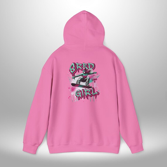 Snowboard Graffiti Hoodie, Shred Like a Girl, Women's Winter Sports Sweatshirt, Street Art Pullover, Mountain Adventure Apparel