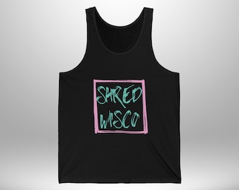 Shred Wisco Unisex Jersey Tank, Summer Beach Wear, Festival Clothing, Sports Athleisure, Casual Graphic Tee, Gift for Outdoor Lovers
