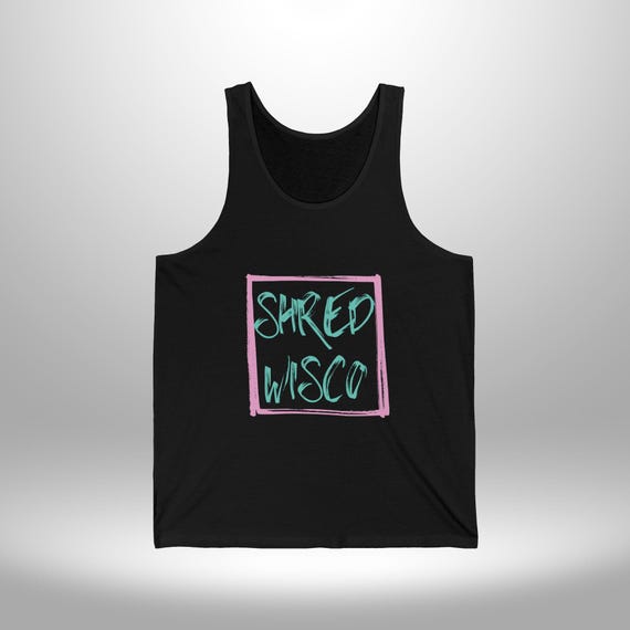 Shred Wisco Unisex Jersey Tank, Summer Beach Wear, Festival Clothing, Sports Athleisure, Casual Graphic Tee, Gift for Outdoor Lovers