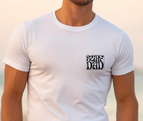 Surf Dad small logo T Shirt, Beach Lover Gift, Surfing Graphic Tee, Father's Day Present, Short Sleeve Shirt, surf shirt
