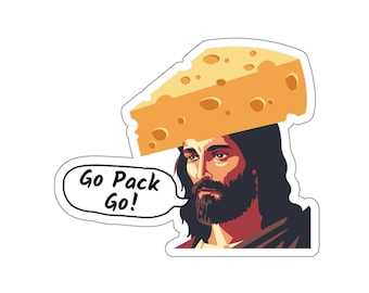 Die-Cut Stickers - Wisconsin Packers Go Pack Go Funny, Packers Stickers, Football Decals, Cheesehead Gift, Green Bay Decor, Laptop Decals