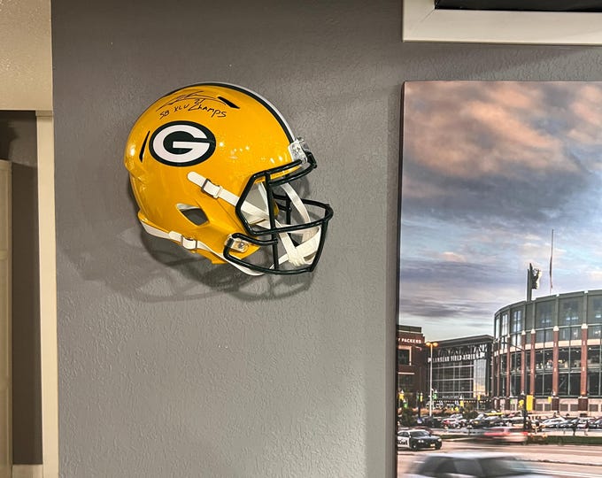 Featured listing image: FULL SIZE Football Helmet Floating Wall MOUNT **Helmet not included**, display, mount, helmet, man cave, sports memorabilia