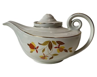 VTG Hall's Superior Quality Jewel Tea Aladdin Teapot Autumn Leaves Infuser & Lid