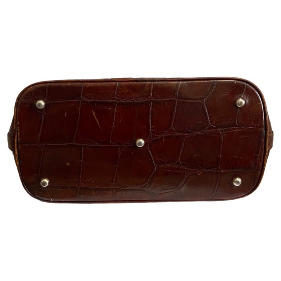 Vintage 1980s Italian Brown Croc Embossed Leather… - image 10