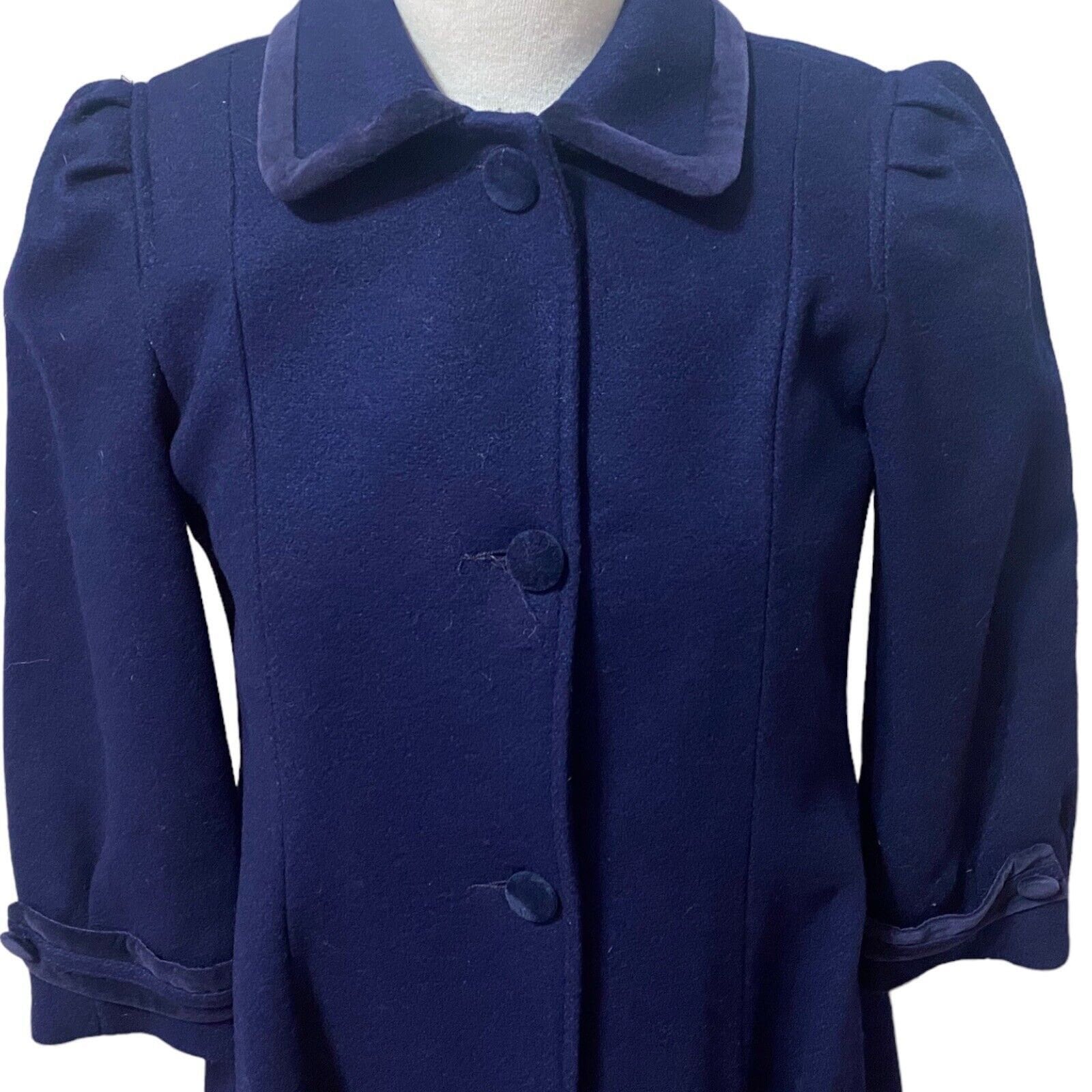 Manteau Vintage Silver Hill Peacoat Laine Fille Taille 14 - Occasion Très Bon état