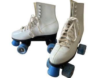 Vintage Womens Riedell? Roller Skates Size 7 Xcaliber Precision White Leather