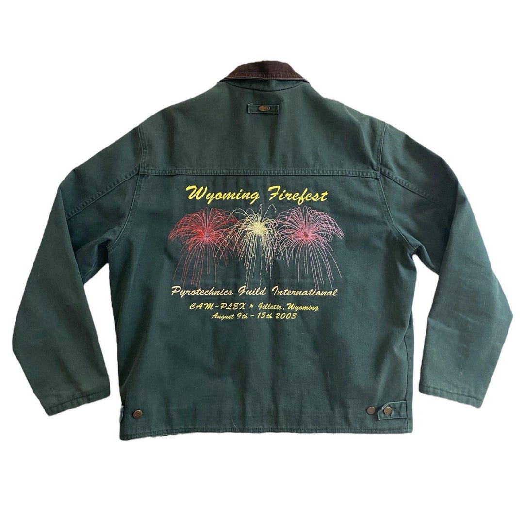 2003 Pyrotechnics Guild International Wyoming Firefest Mens Jacket L ...