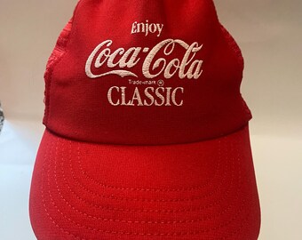vintage Coca Cola meshcap キャップ Vtg 1970 80's Coca Cola COKE Mesh TRUCKER Hat RED Baseball