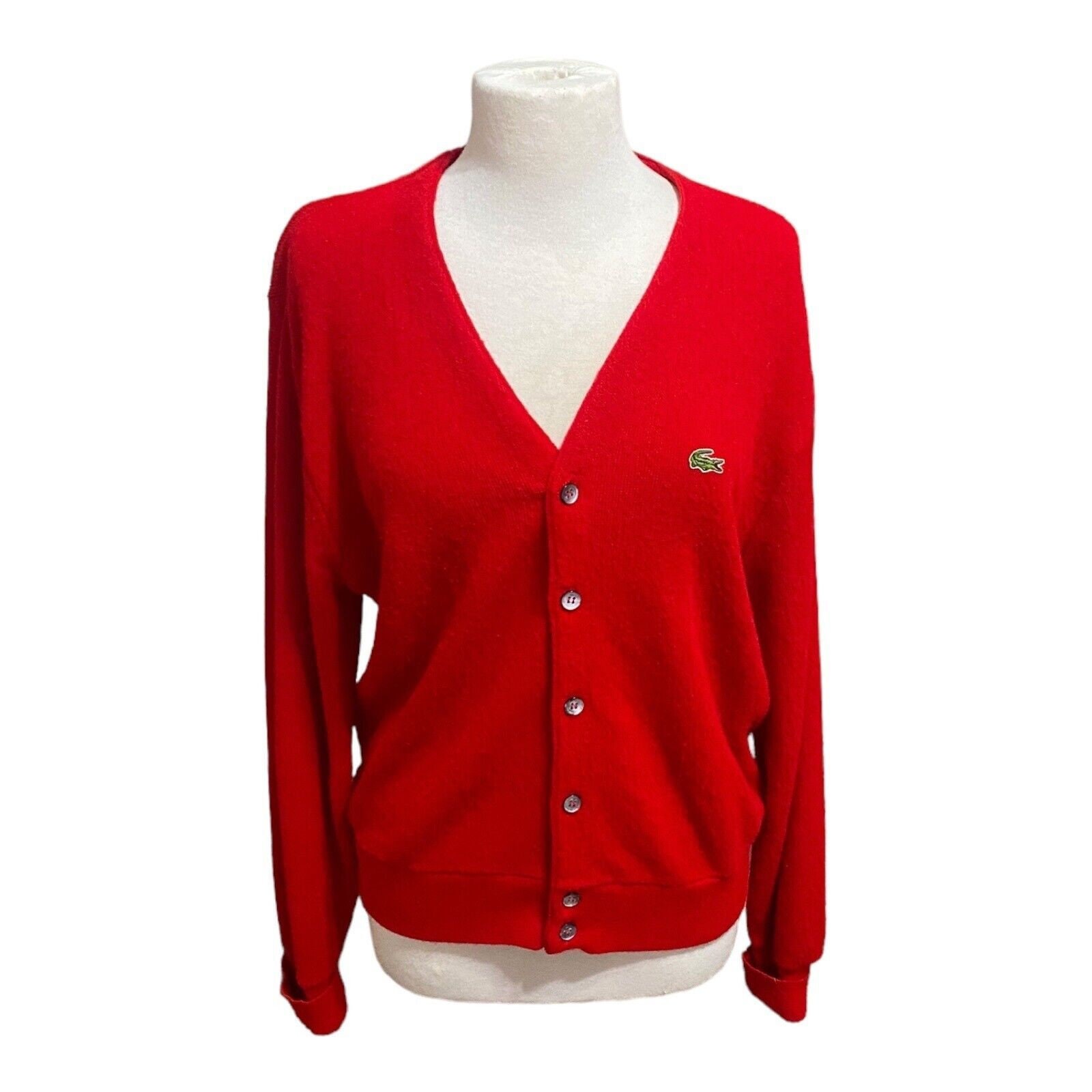 Lacoste red cardigan cheap