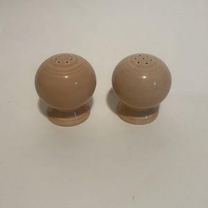 Vintage Fiesta Fiestaware Apricot Retired Round Ball Salt & Pepper Shakers Set
