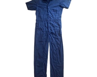Combinaison de travail bleu marine VTG Big Mac pour hommes, taille 44, très grand, manches courtes pour mécanicien