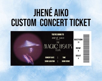 Jhene Aiko Tour Ticket | The Magic Hour Tour Ticket | Personalized The Magic Hour Tour Concert Ticket | Digital Download