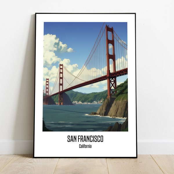 San Francisco Studio Ghibli Print Poster | San Francisco Poster | San Francisco Wall Art | San Francisco Photo | City Print Poster