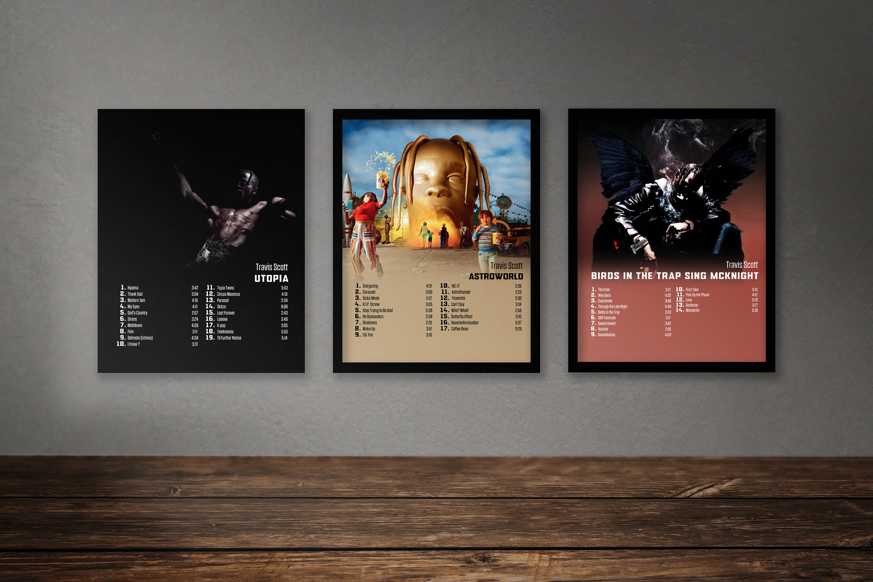 Travis Scott Poster Set Of 5 Album Poster | Astroworld | UTOPIA | Rodeo | Jackboys | Birds in the Trap Sing McKnight | Digital Download