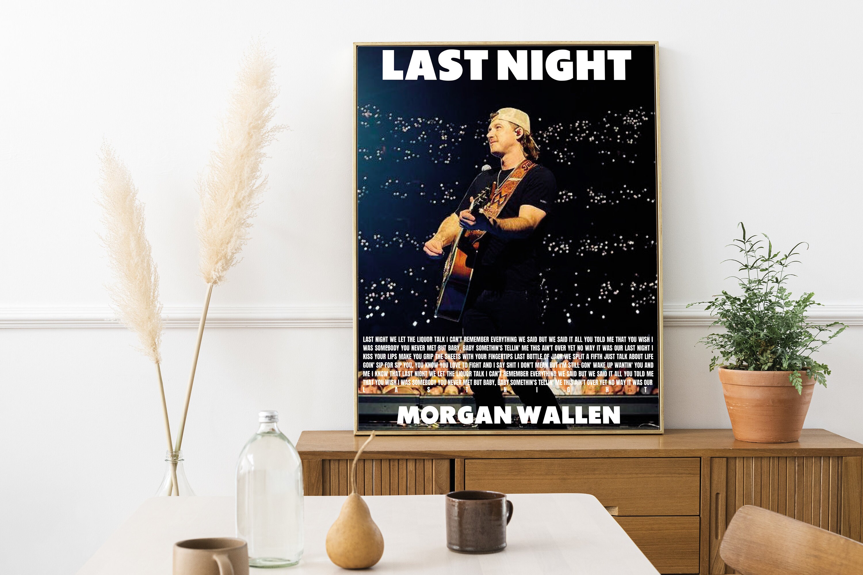 Morgan Wallen Last Night Poster Minimalist Vintage Music Poster Digital ...
