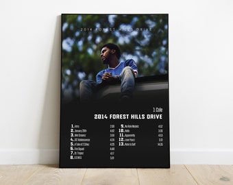 2014 Forest Hills Drive Poster | J. Cole Poster | Minimalist Vintage Music Poster | J. COLE 2014 Forest Hills Drive | Digital Download