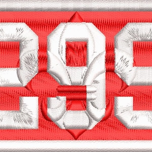 May include: Embroidered patch featuring the number "289" in white thread on a red background. The numbers are stylized with a decorative element in the center. The patch has a white border.