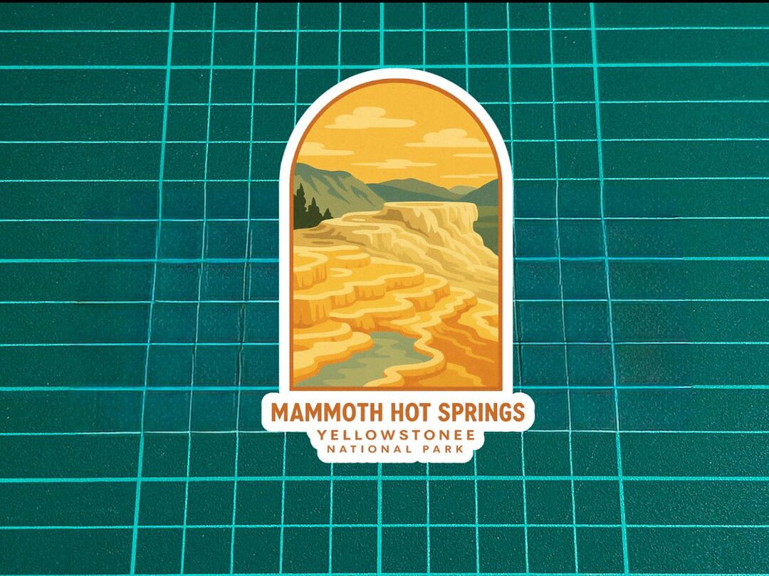 Mammoth Hot Springs Sticker | Yellowstone National Park Vinyl Sticker 3 ...