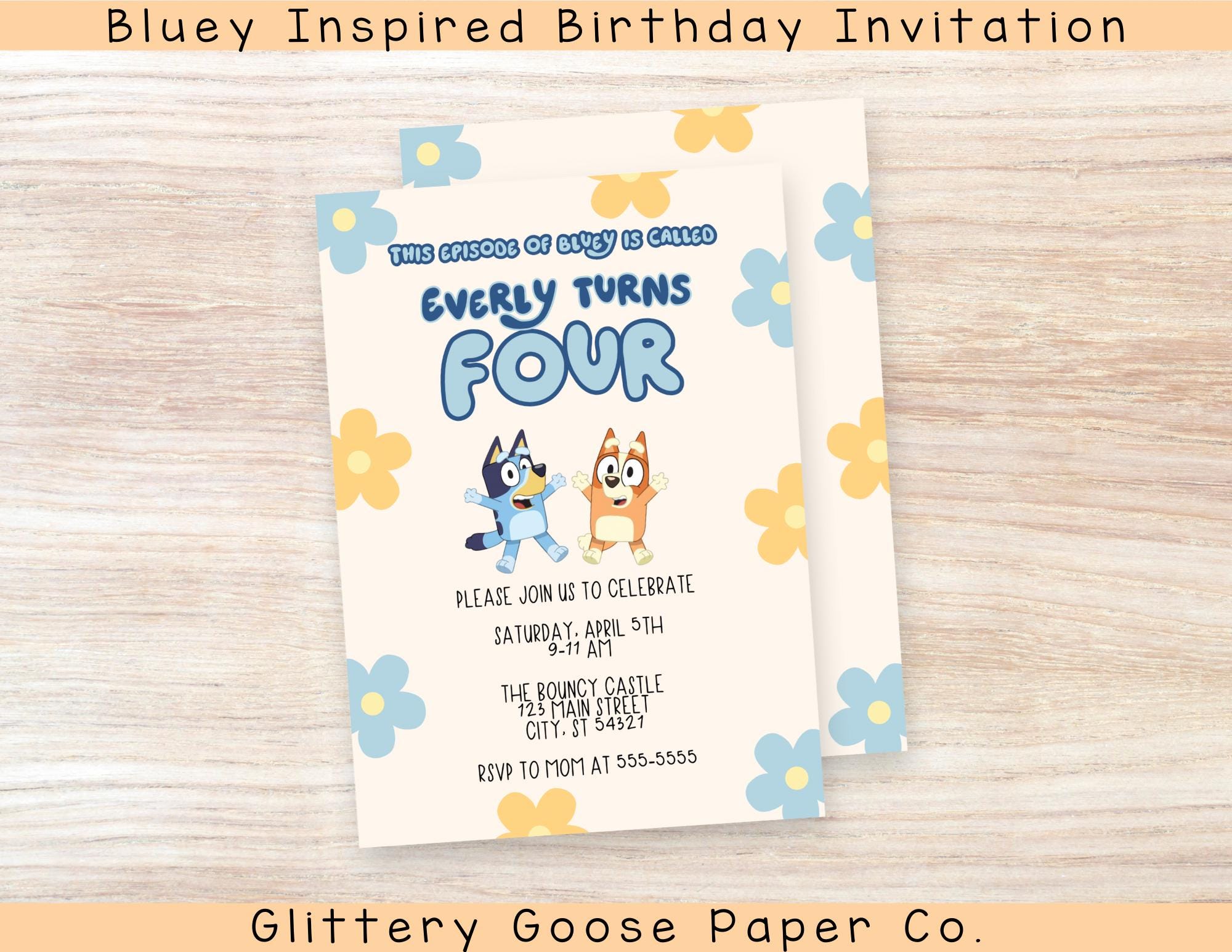 Bluey It's My Birthday Invitation