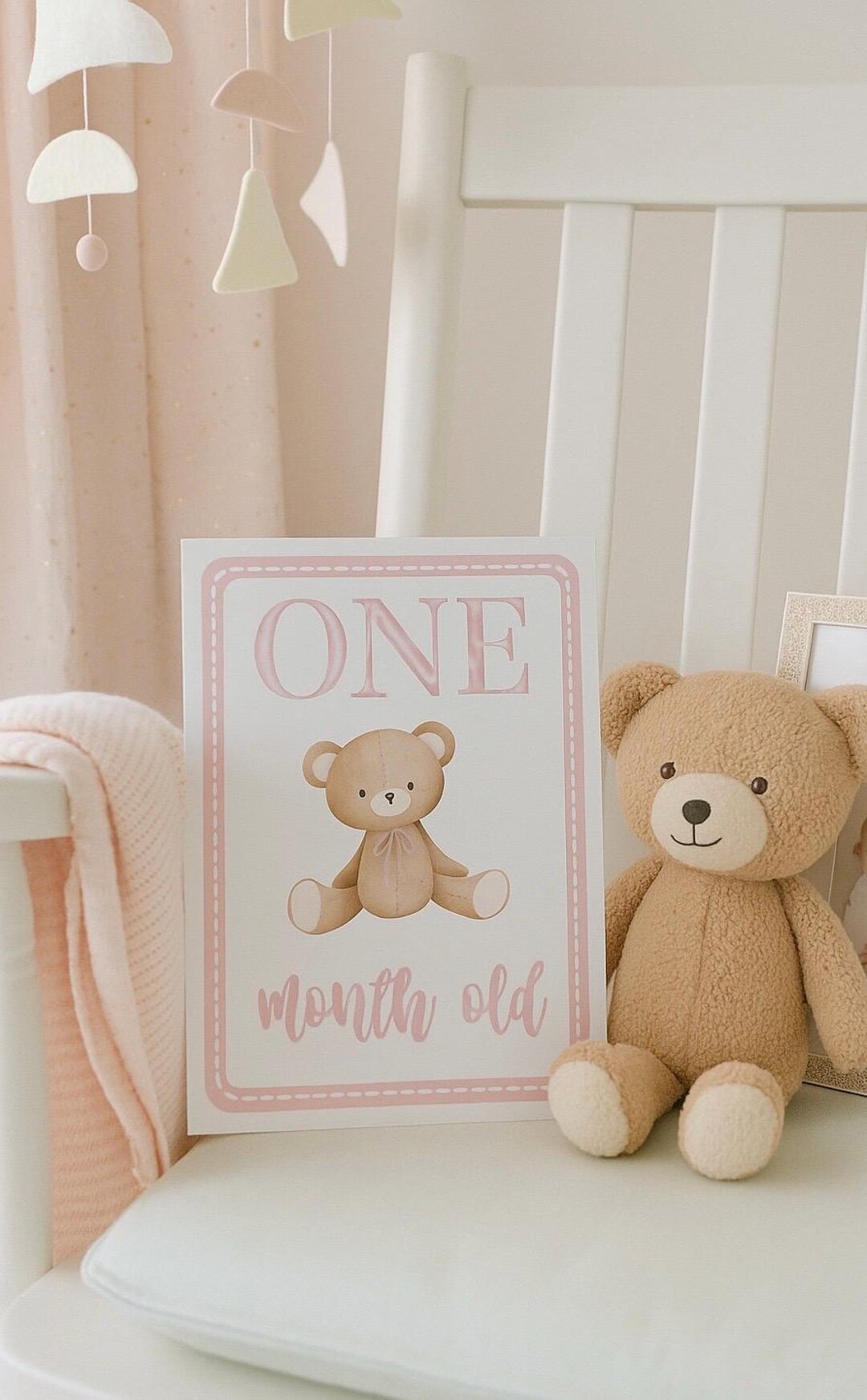 Printable Baby Girl Milestone Cards | Pink Watercolor Monthly Photo ...