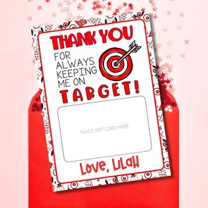 Porta-cartão-presente Target | Porta-cartão-presente On Target | Cartão de dinheiro | Presente de fim de ano | Professores | Modelo digital para download