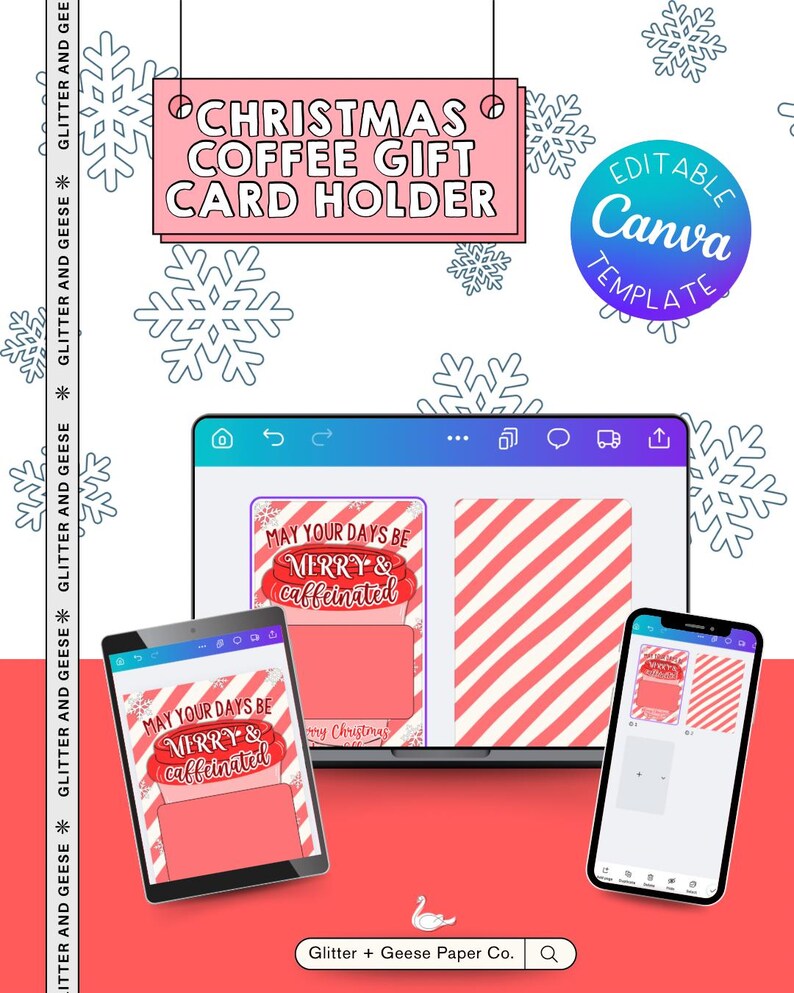 Coffee Gift Card Holder | Christmas Coffee Tag • Printable Holiday Gift ...