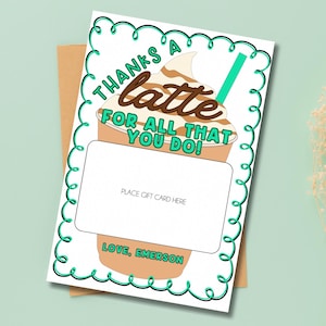 Starbucks Geschenkkartenhalter: Bearbeitbare Dankeskarte (Digitaler Download)