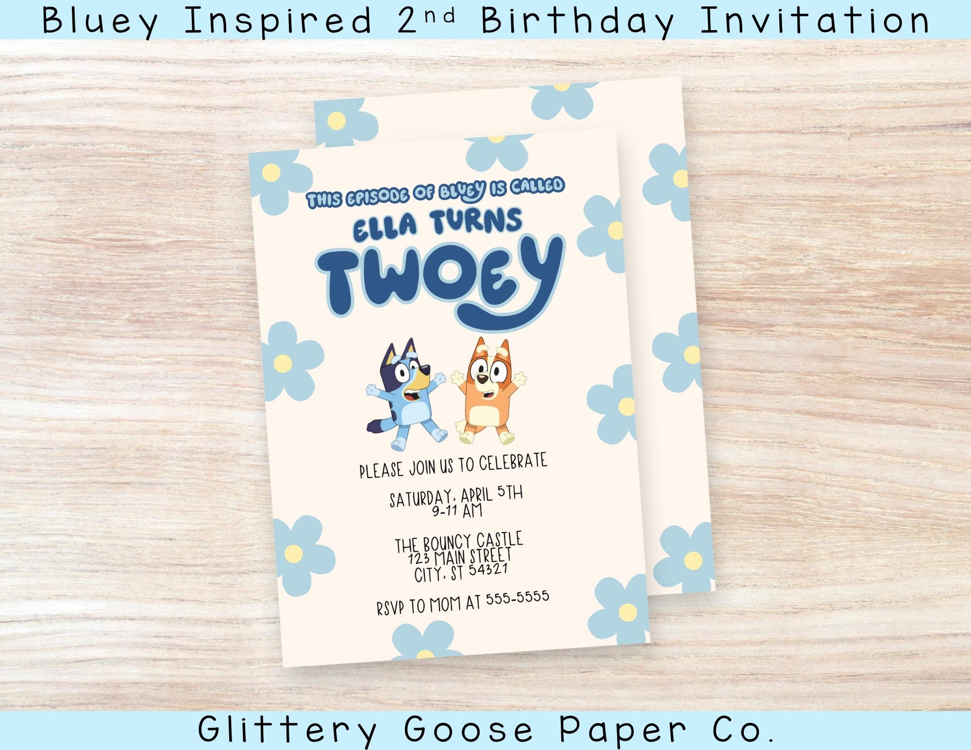 Bluey It's My Birthday Invitation