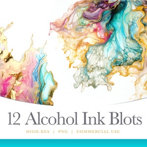 Alkohol Ink Blot digitales Papier, Alcohol Ink Clipart, Aquarell Hintergrund, digitale Grafik für kommerzielle Nutzung sofort download