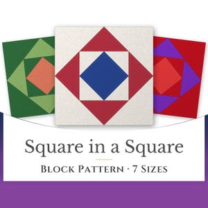 Voordelig quiltblokpatroon, Foundation Paper Piecing in 7 maten, Letter en A4