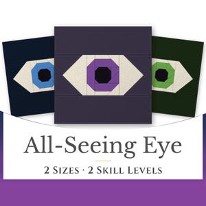 Gothic All-Seeing Eye Quilt Block Pattern, Foundation Paper Piecing (2 Sizes)