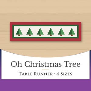 Christmas Tree Table Runner Quilt Pattern, Foundation Paper Piecing (4 Sizes)