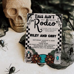 Editable Western Invite, Not My First Rodeo Baby Shower, Western baby shower invitation, rodeo baby shower invitation, western invitation