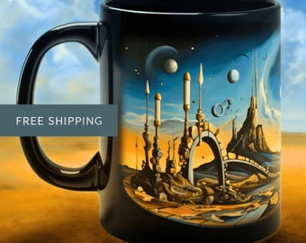 Salvador Dalí Homage Fine Art Ceramic Coffee Mug or Teacup Surrealistic Aesthetic Gift Cup