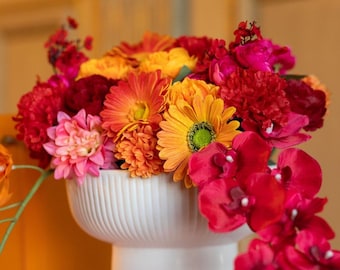 Flower arrangement made of artificial flowers | red orange pink Aperol | Wedding arrangement | Durable arrangements | Wedding decoration | Birthday decoration