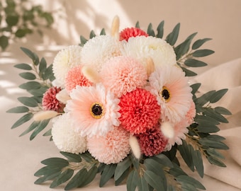Artificial flower arrangement | pink, orange, cream | wedding arrangement | long-lasting arrangements | wedding decorations | birthday decorations