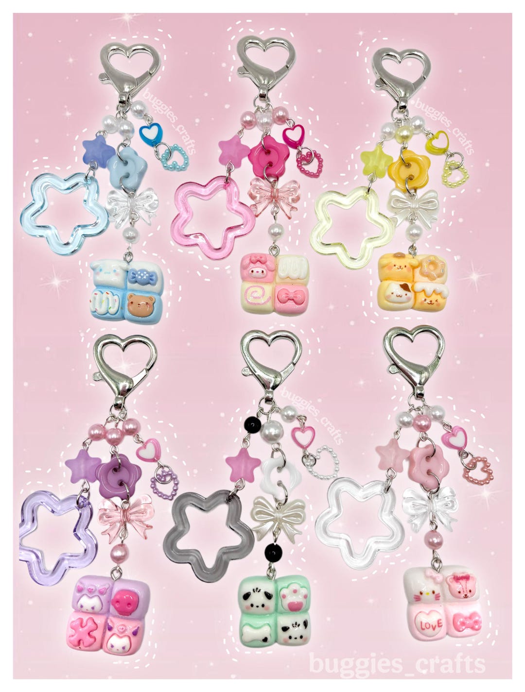 Keychains Character Designs Kawaii Character Keychains - Handmade, Adorable, Bestie, Tarnish ...