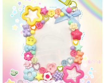 Decora Star Top Loader - Kawaii Rommel Maximalist Chunky Deco Harajuku Heisei Retro Card Sleeve Dopamine Buttons Leuke Sleutelhanger Foto