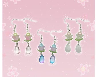 Bloemoorbellen - Y2k Chunky Deco Decora Fairy Kei Blossom Spring Soft Girl Uniek mooi hangende tuin Harajuku Sierlijk roze paars groen