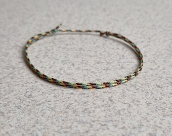 Bracelet fin cordes colorées, bracelet simple noeud coulissant, bracelet surfeur imperméable